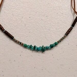 Turquoise and Brown Beaded Necklace